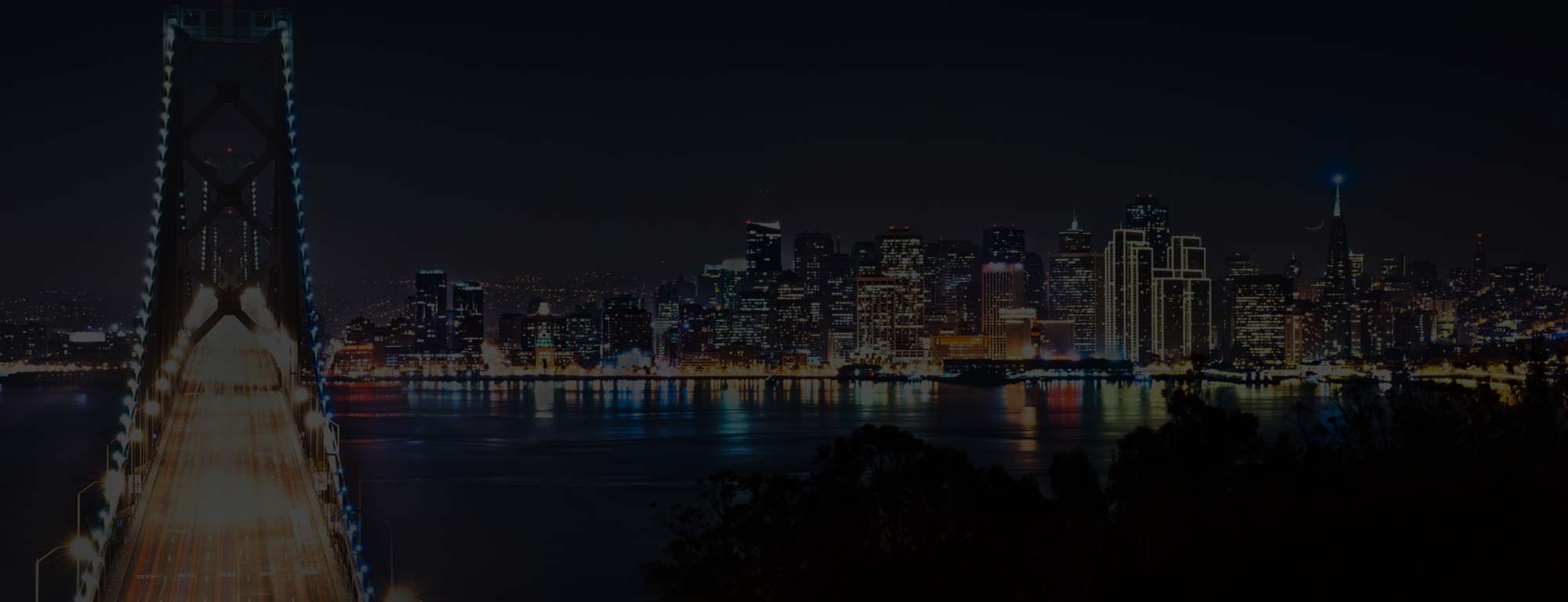 Darkened Photo of a Bridge